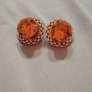 Antique Citrine clip earrings